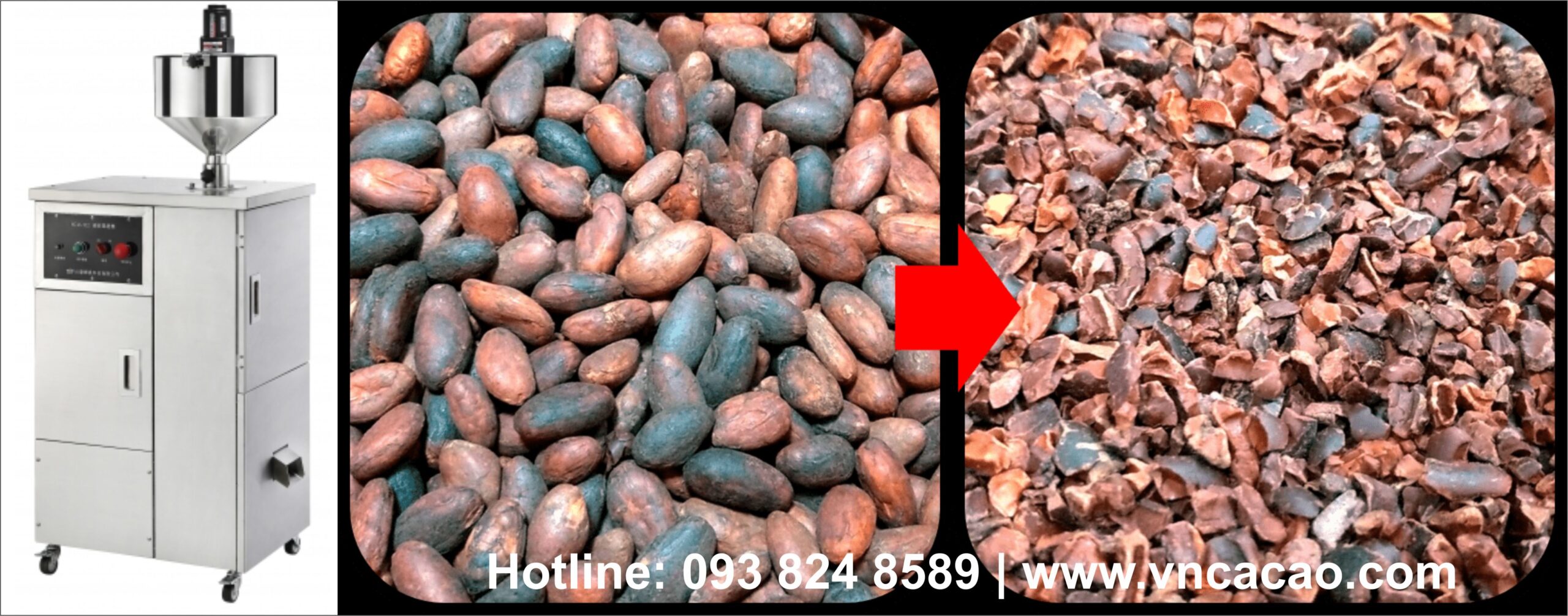 Máy Tách Vỏ Lụa Cacao thành Ca Cao Nibs
